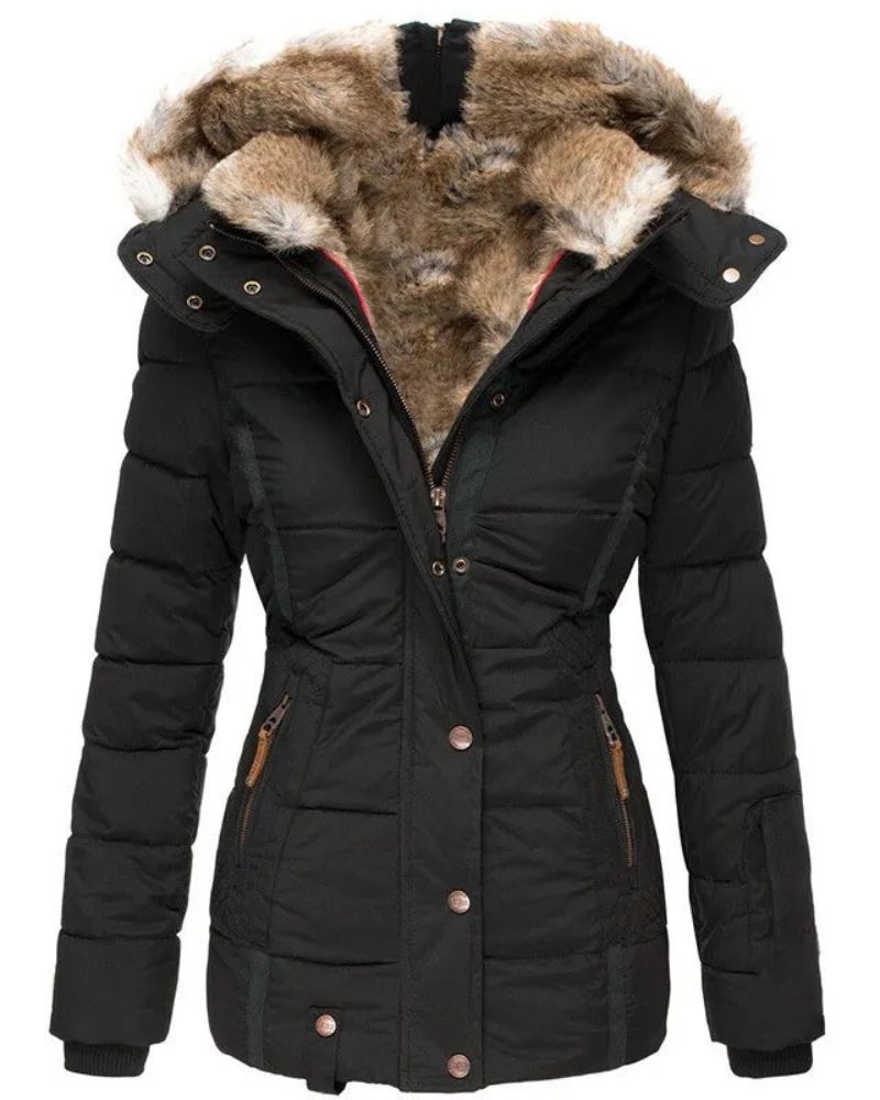 Street-wave Puffer Winter Coat With Faux Fur Lining For Women Ultra Warm Insulated Comfort