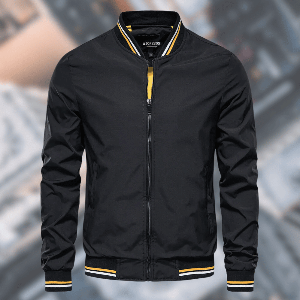 Street-Wave Water Resistant Zip Up Bomber Jacket For Men