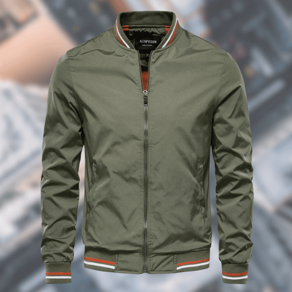 Street-Wave Water Resistant Zip Up Bomber Jacket For Men