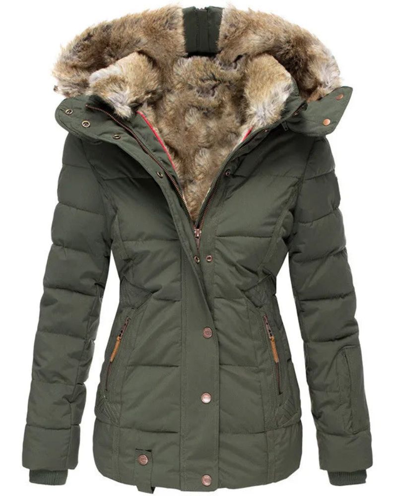 Street-wave Puffer Winter Coat With Faux Fur Lining For Women Ultra Warm Insulated Comfort