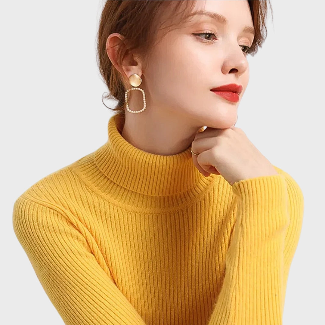 Street-Wave Cashmere Rollneck Sweater For Autumn Women Luxuriously Cozy Turtleneck