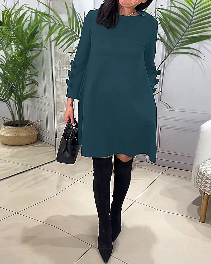 Street Wave Elegant Long Sleeve Dress For Women Flowy Comfort And Timeless Charm