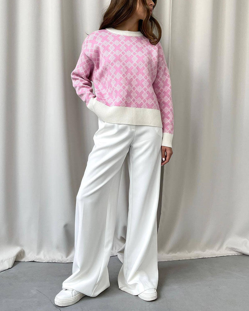 Street-Wave Knit Pullover Soft Cozy Yet Trendy Statement Look For Women Everyday Wear