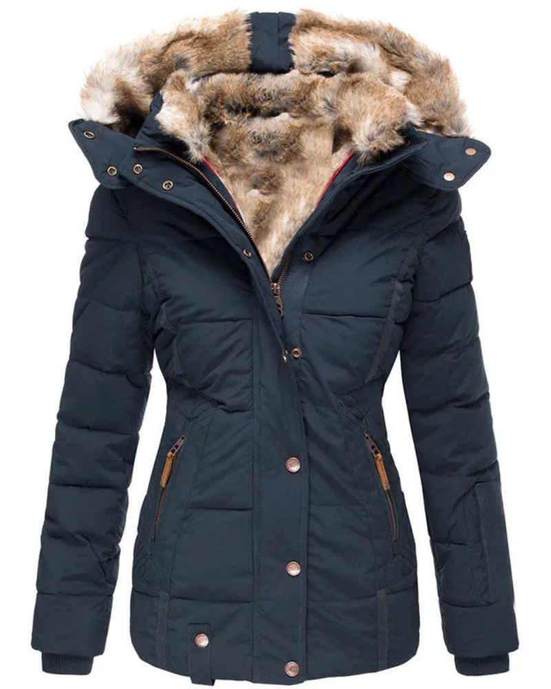 Street-wave Puffer Winter Coat With Faux Fur Lining For Women Ultra Warm Insulated Comfort