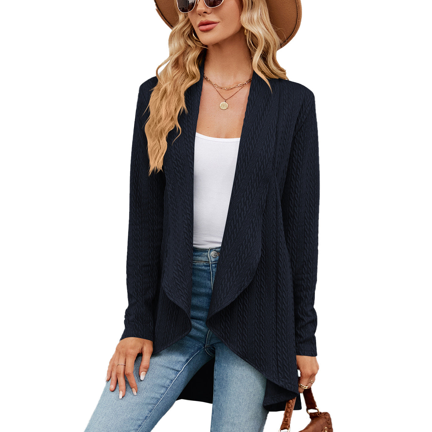 Streetwave Women's Waterfall Open Front Cardigan Knit Layer For Effortless Chic All Day Comfort