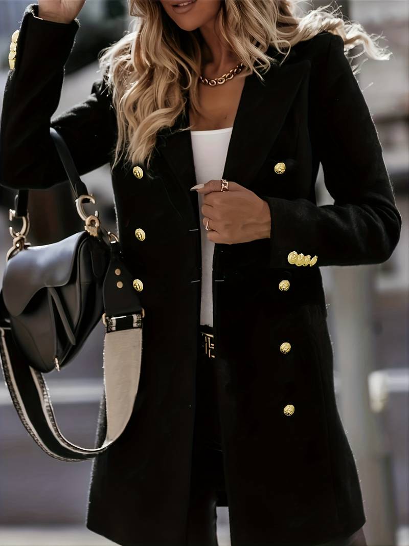 Street-Wave Minimalist Winter Coat For Women - Elegant Warmth And Button-Front Chic Outerwear