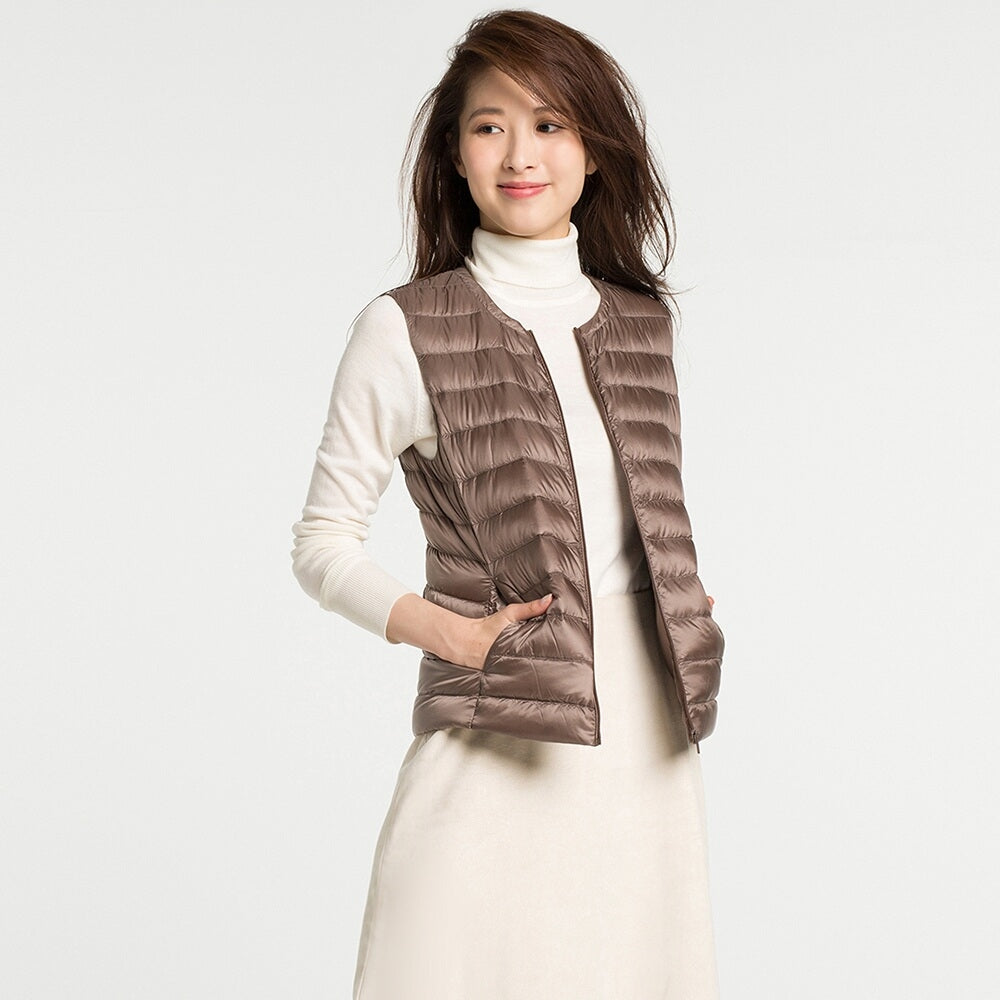 Street-wave Womens Zip Front Puffer Vest Lightweight Warmth For Everyday All Seasons Edition
