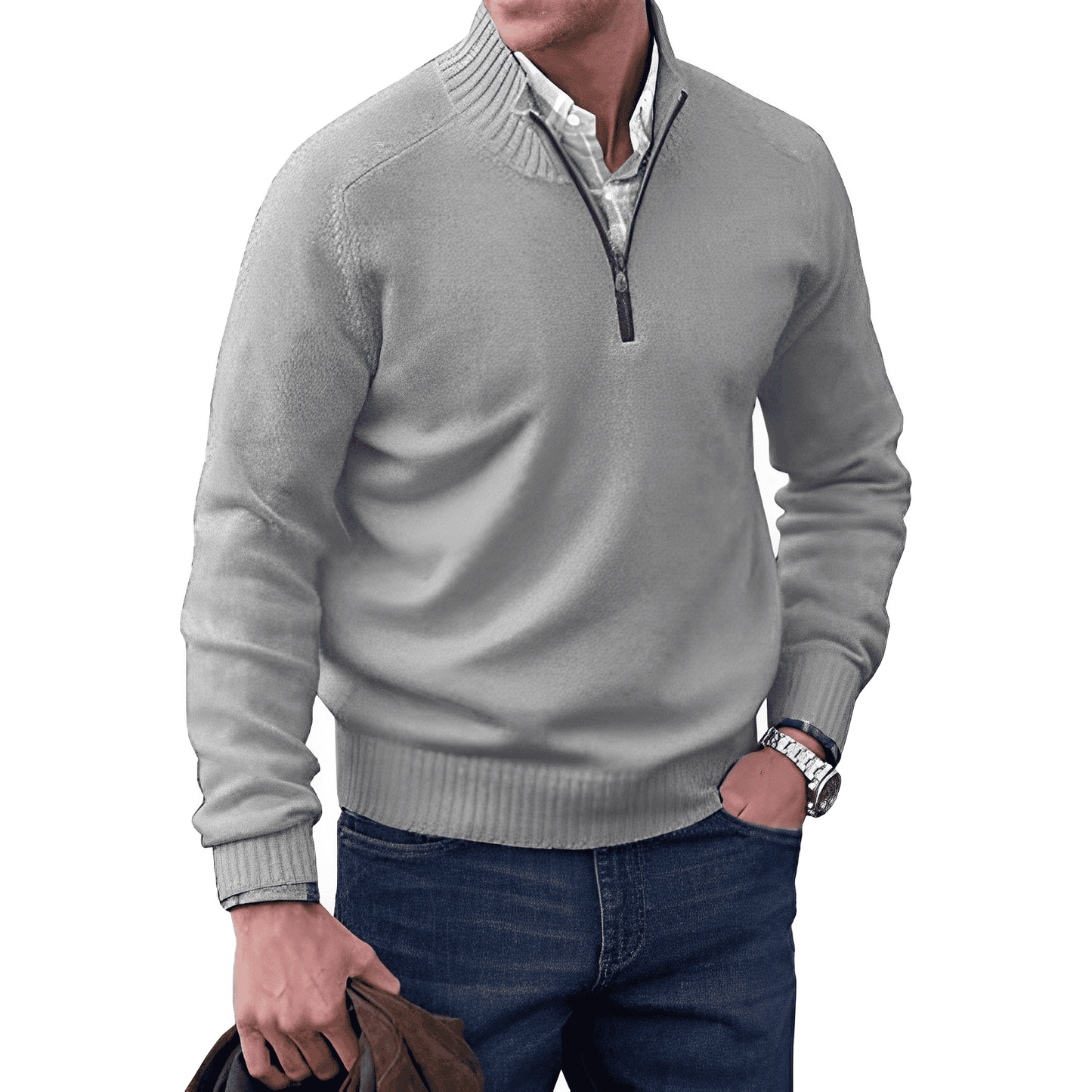 Street Wave Classic Men's Half Zip Cotton Pullover For Warm Comfort Everyday Wear