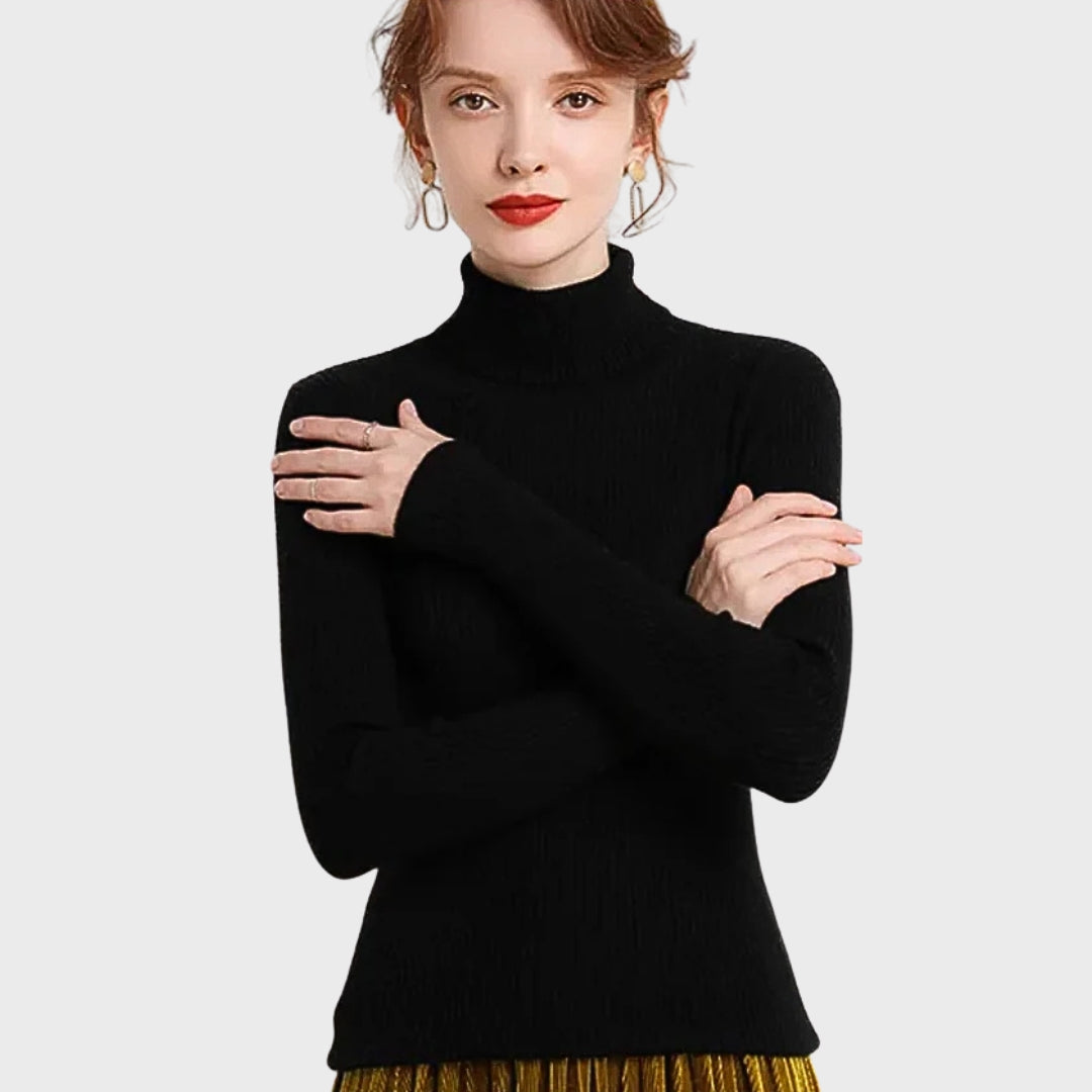 Street-Wave Cashmere Rollneck Sweater For Autumn Women Luxuriously Cozy Turtleneck
