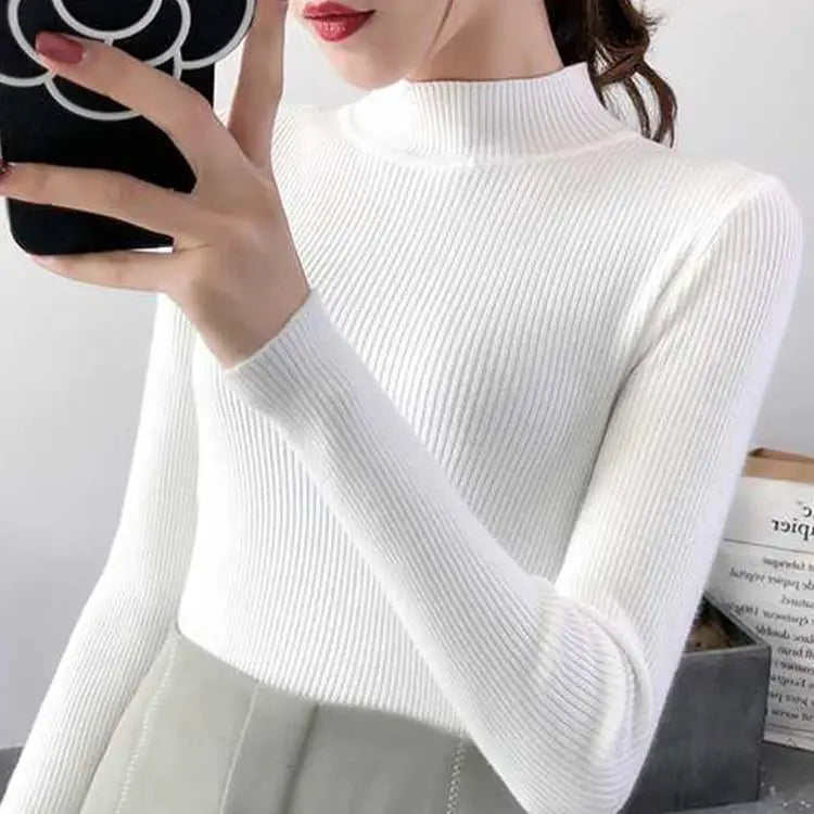 Street-wave Ribbed Wool Sweater for Women With Tailored Fit and Cozy Warmth for All Day Comfort