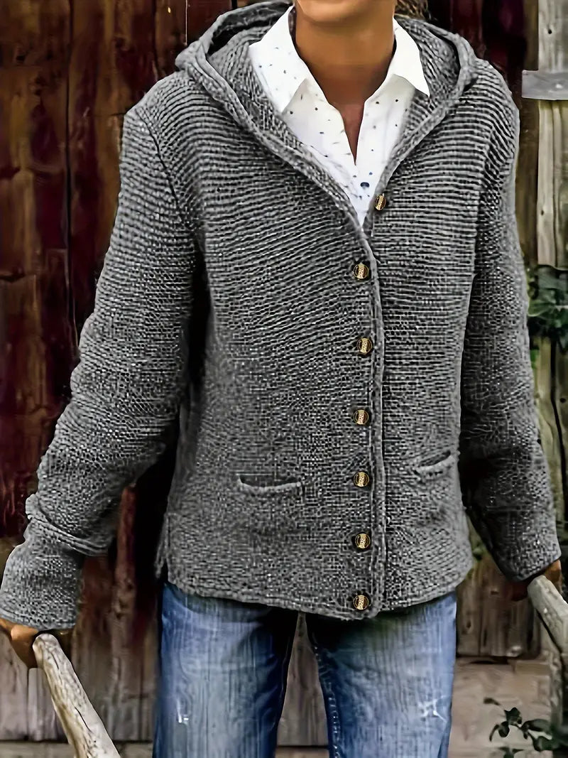 Street-Wave Knit Cardigan With Button Closure For Everyday Style Women Unisex Casual Outerwear