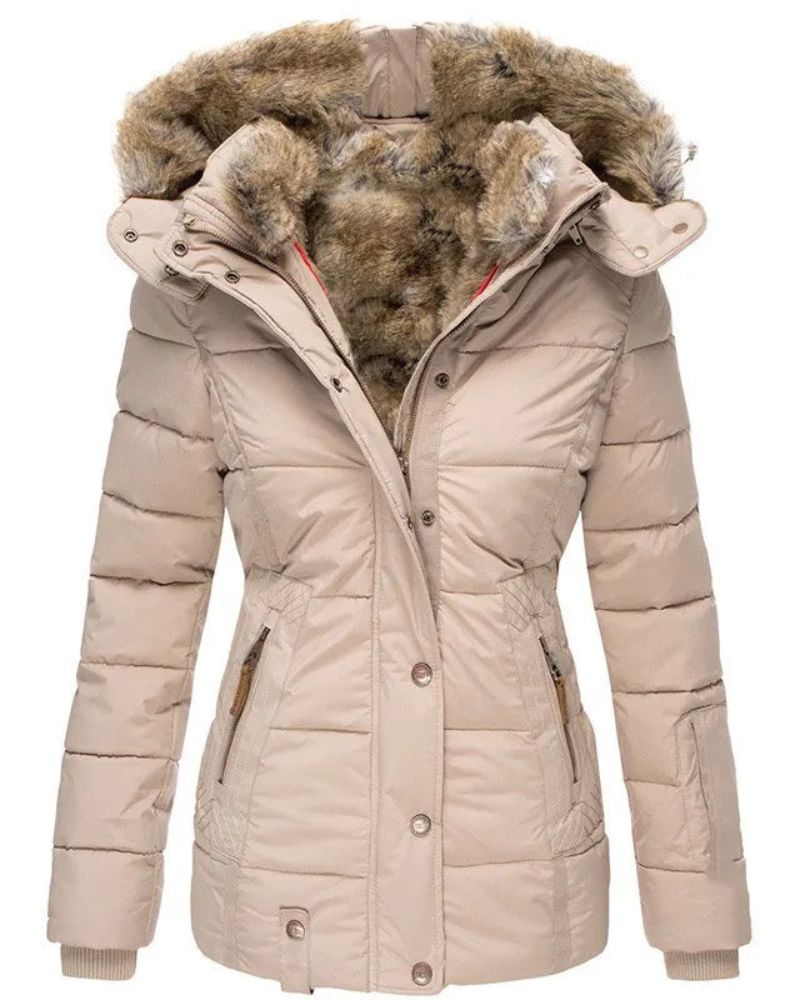 Street-wave Puffer Winter Coat With Faux Fur Lining For Women Ultra Warm Insulated Comfort