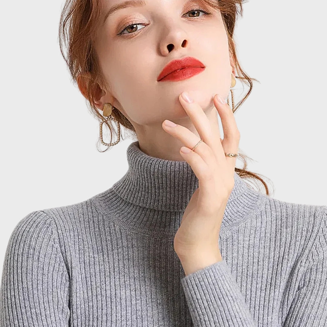 Street-Wave Cashmere Rollneck Sweater For Autumn Women Luxuriously Cozy Turtleneck