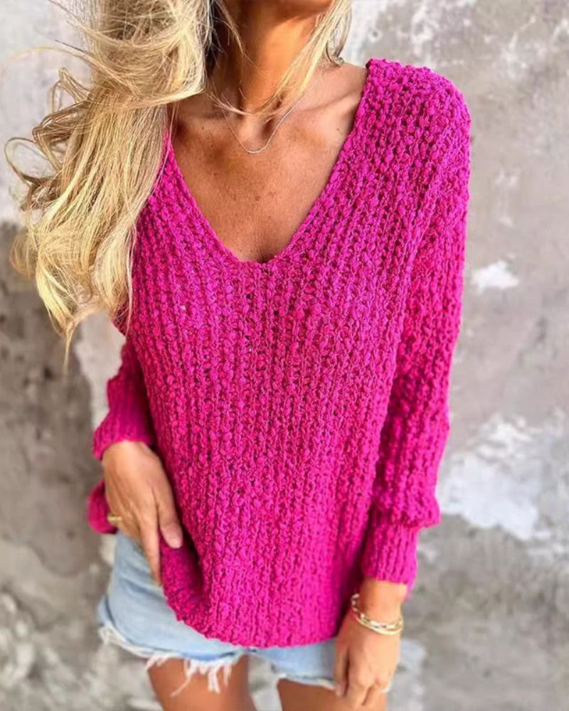 Street Wave Textured Crochet Sweater For Women Long Sleeve Cozy Yet Chic Everyday Wear