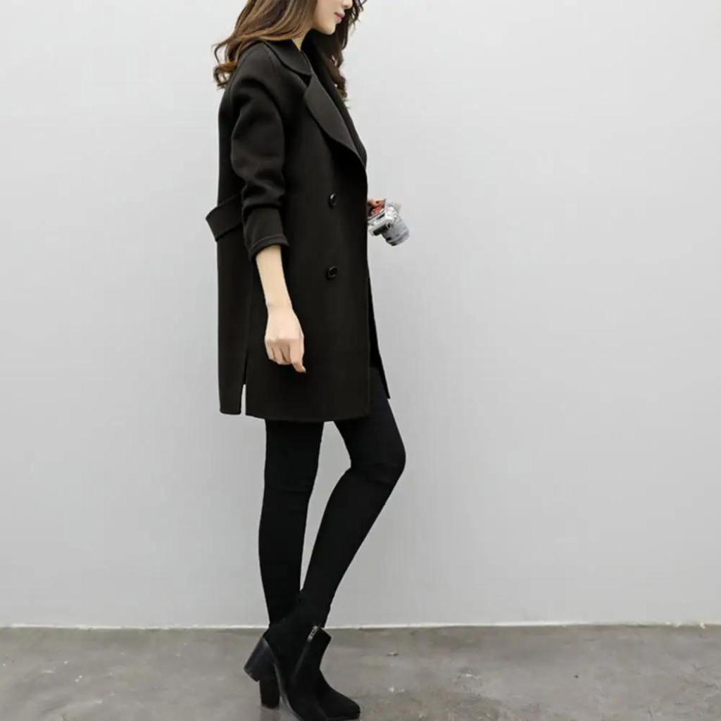 Street-wave Slim Wool Coat For Women Elegant Tailored Warmth Premium Insulated Winter Outerwear