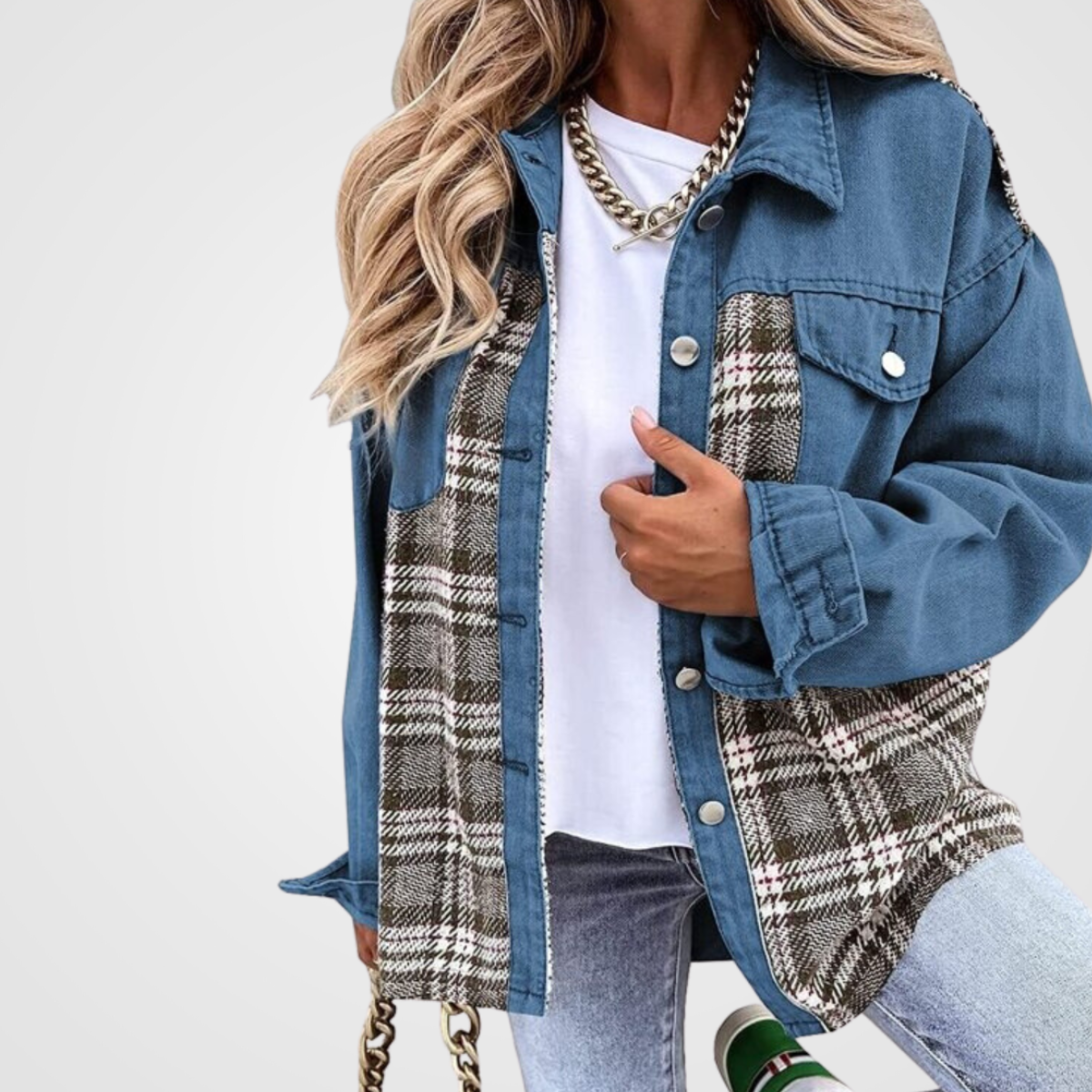 Street-Wave Water-Repellent Plaid Jacket For Women, Stylish Versatile Transitional Outerwear