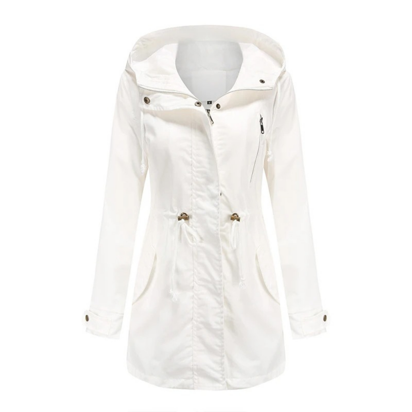 Street-wave Waterproof Hooded Raincoat for Women Lightweight Windproof Stylish Coat