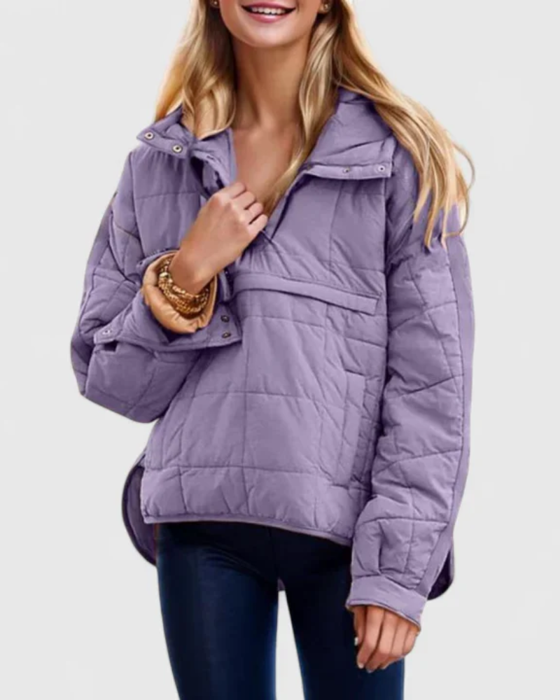 Street-Wave Puffer Pullover Jacket for Women, Cozy Warmth With Modern Casual Style