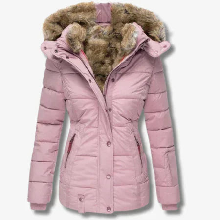 Streetwave Womens Winter Jacket With Hood Zipper Insulated Warmth For Cold Days Everyday Wear