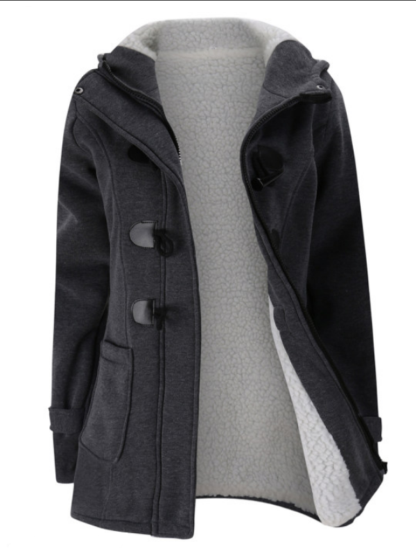 Street-wave Red Duffle Coat With Sherpa Lining Warmth And Cozy Feel Unisex Fashion