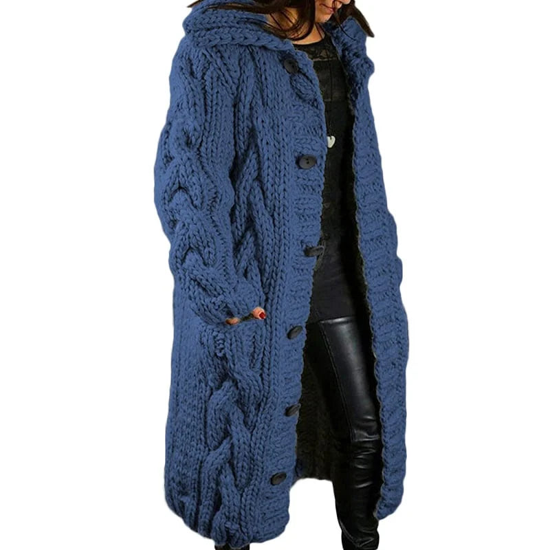 Chunky Knit Cardigan For Women By Street Wave Oversized Cozy Cable Knit For Brisk Days