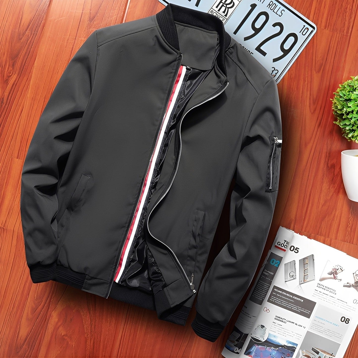 Street-Wave Bomber Jacket For Men Timeless Style With Urban Edge And Durable Comfort