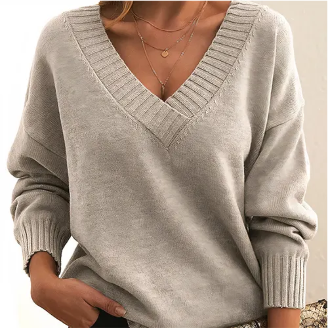 Street-Wave V-Neck Winter Pullover For Women Luxurious Warmth And Cozy Comfort Everyday Style