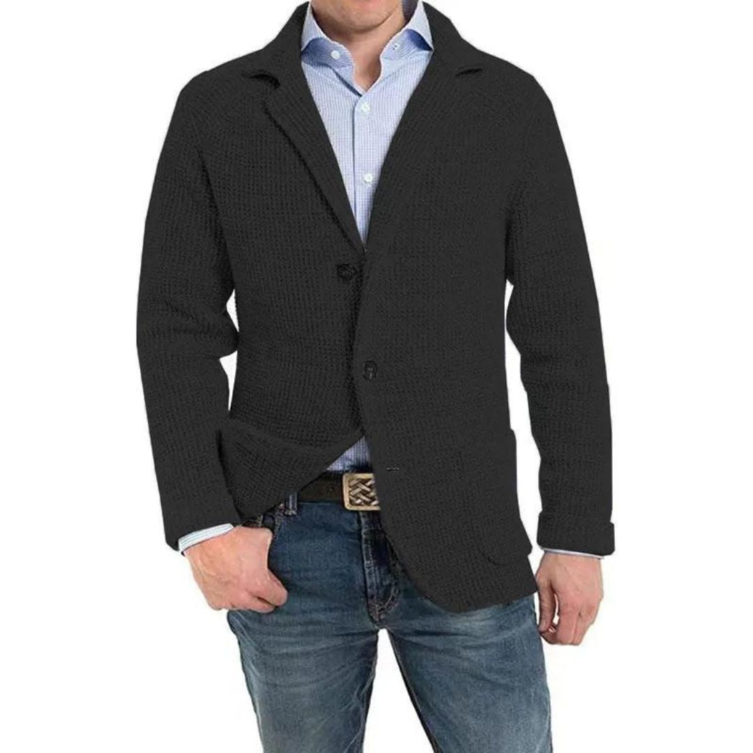 Ulysa Structured Knit Blazer With Lapel For Men Elegant Comfort And Perfect Fit