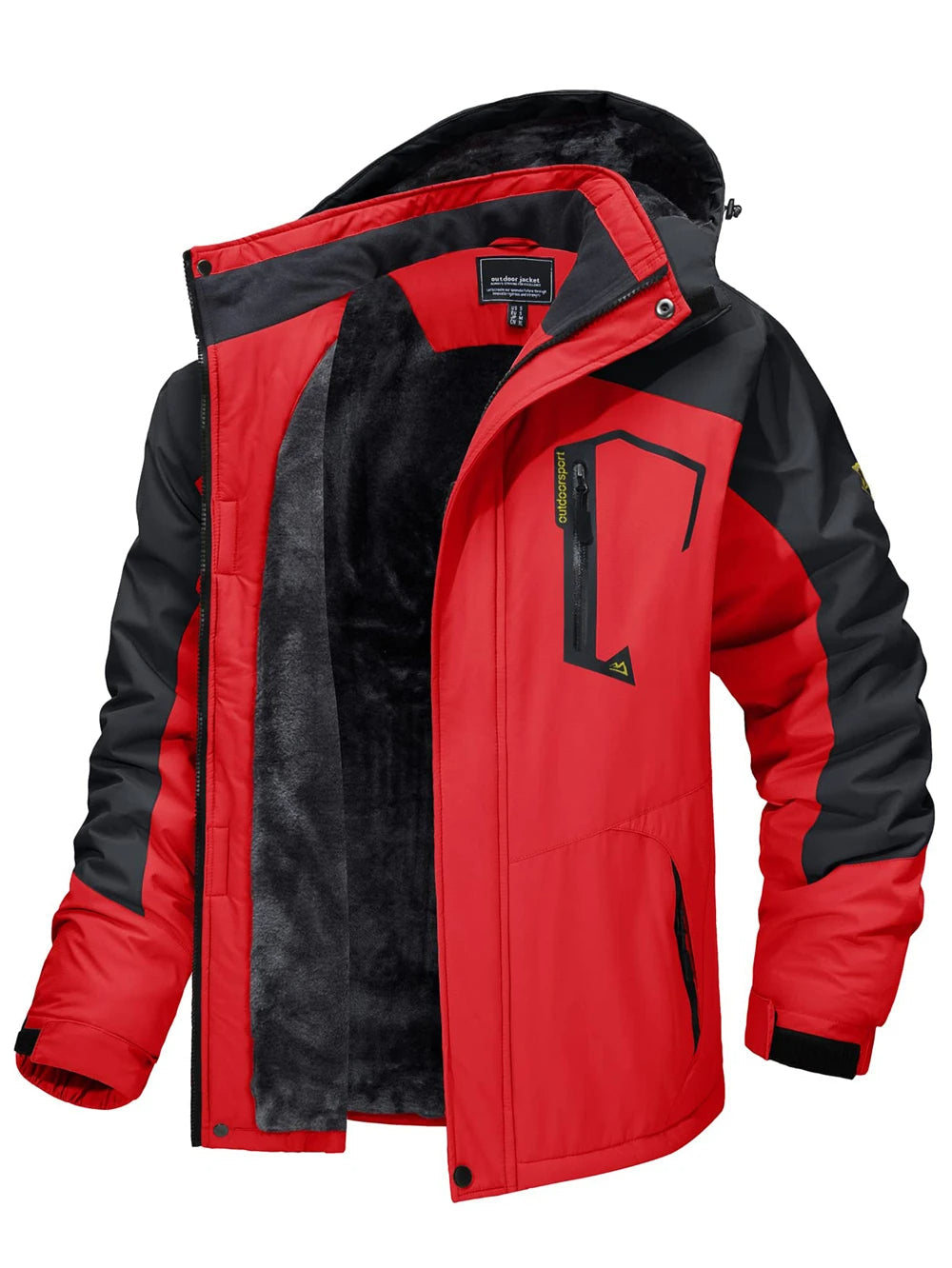 Street-wave Mens Waterproof Parka With Removable Hood And Cozy Fleece Lining For Outdoor Winter