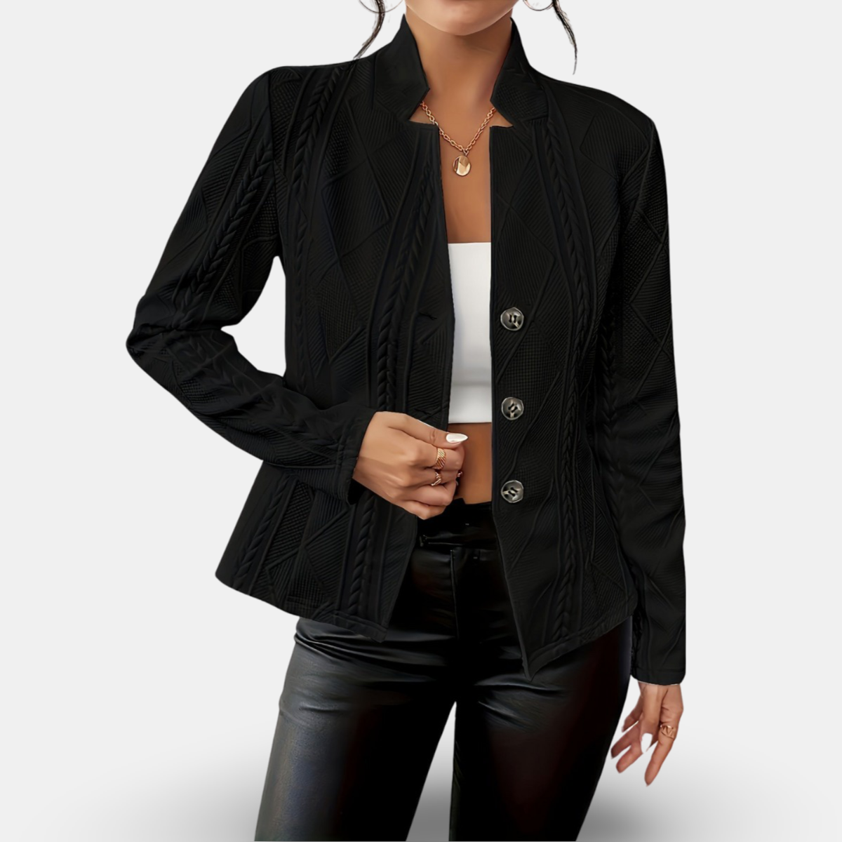 Street-Wave Tailored Quilted White Jacket For Women Elegant Versatile Blazer For Everyday Chic