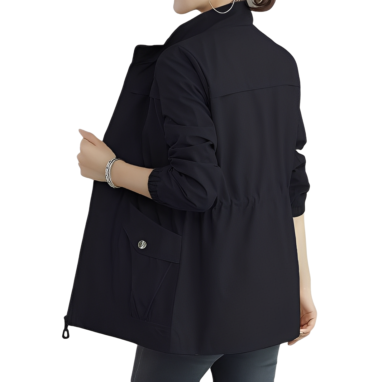 Street-wave Women's Adjustable Waist Jacket for a Tailored Fit, Durable Comfort, Modern Style