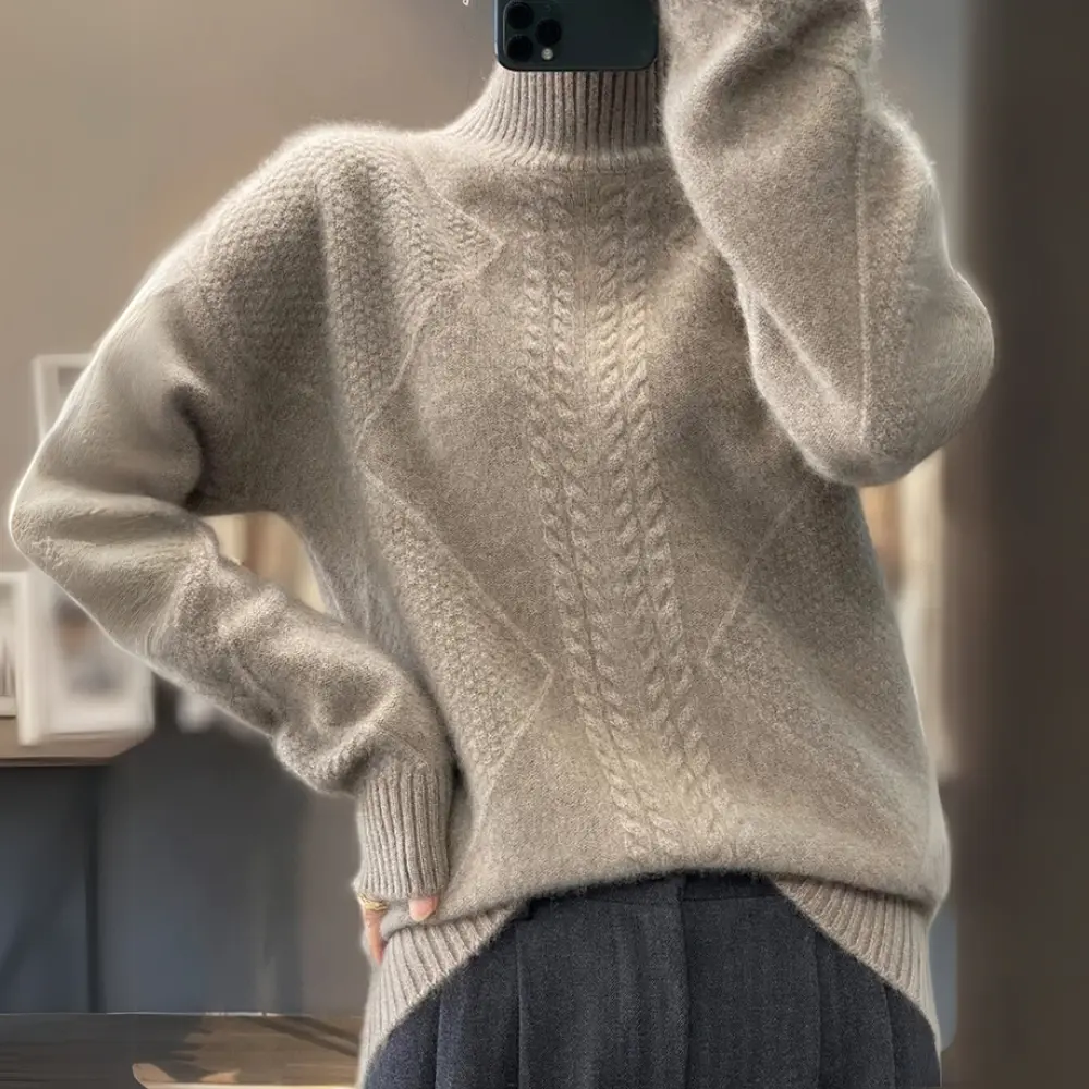 Waylynn Mariah Turtleneck Sweater Unisex Cozy Soft Knitwear