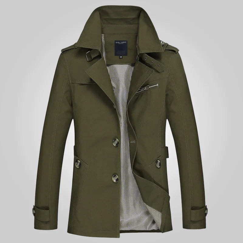 Street-wave Classic Winter Trench Coat for Style-Conscious Men with Timeless Elegance