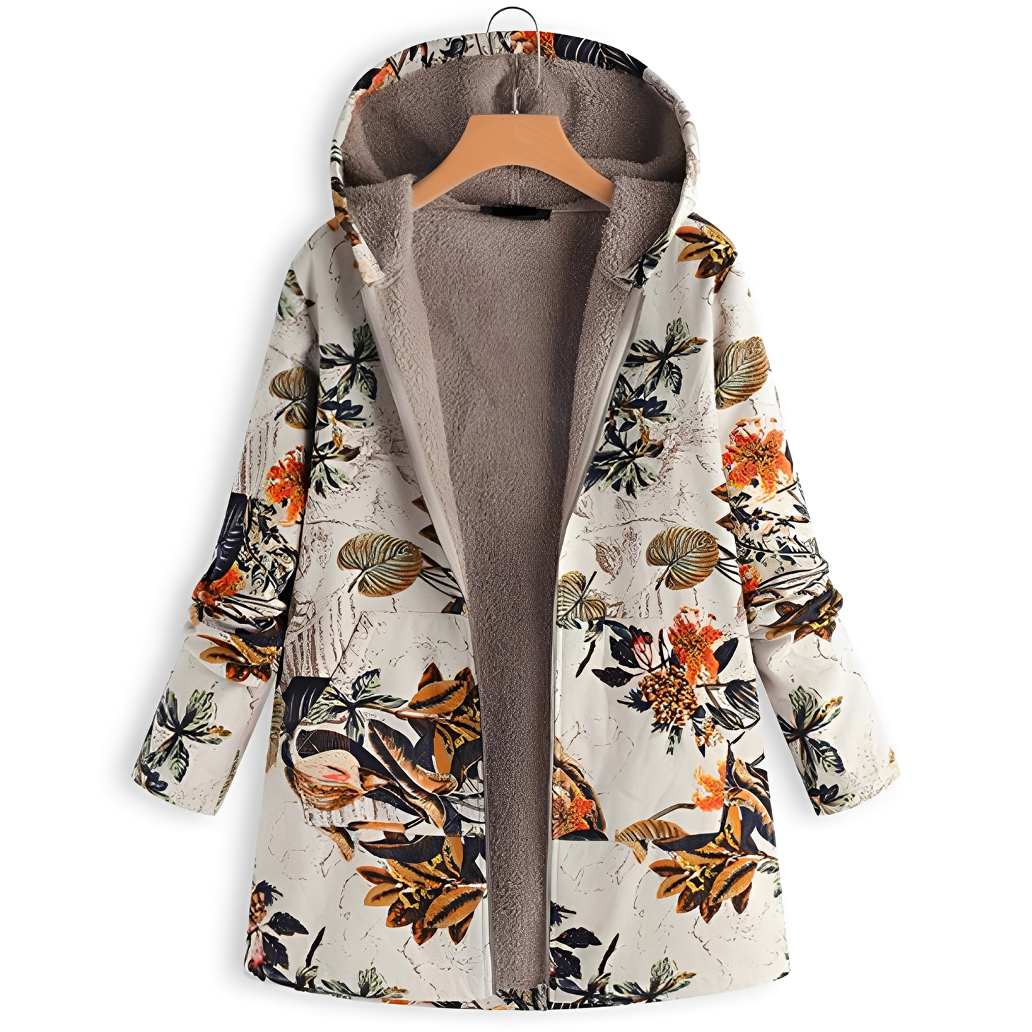 Street-Wave Floral Winter Coat For Women With Premium Warmth And Patterned Detailing Cozy And Chic