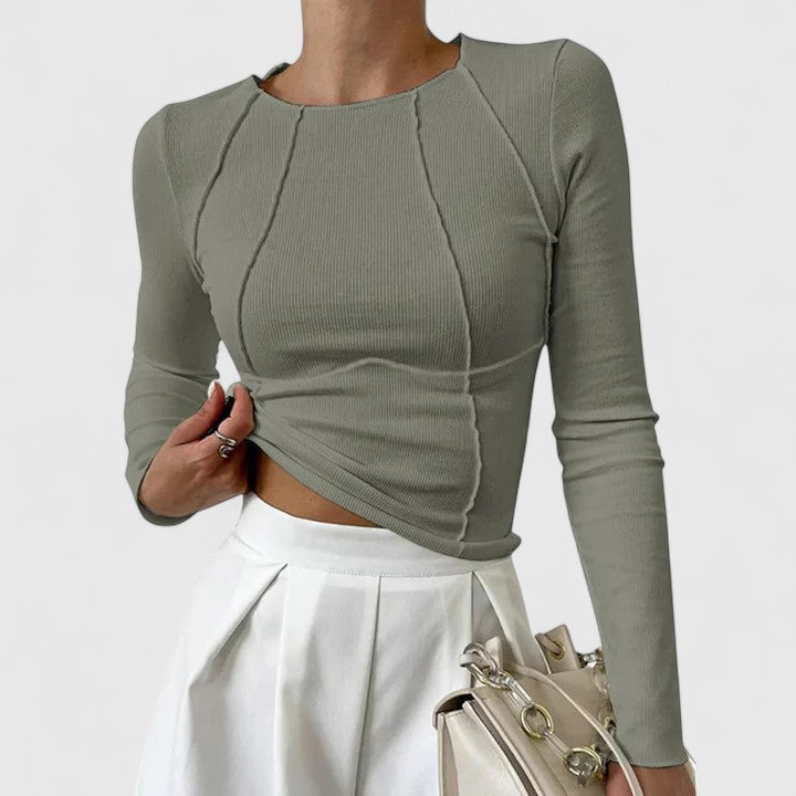 Street Wave Debbie Long Sleeve Top For Women Breathable Cotton Blend Slim Fit