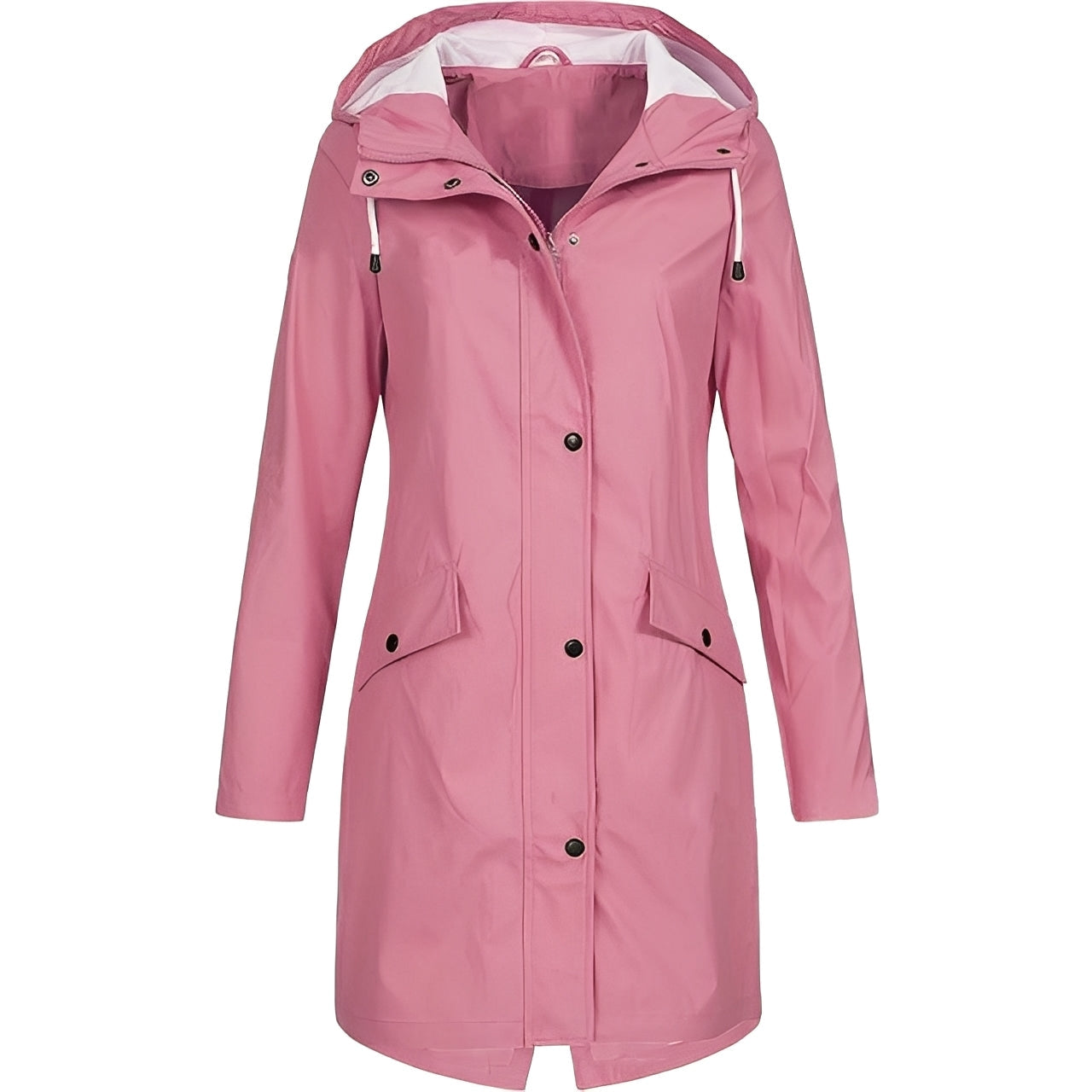 Streetwave Womens Long Waterproof Raincoat With Extended Length For Full Coverage And Weatherproof Comfort