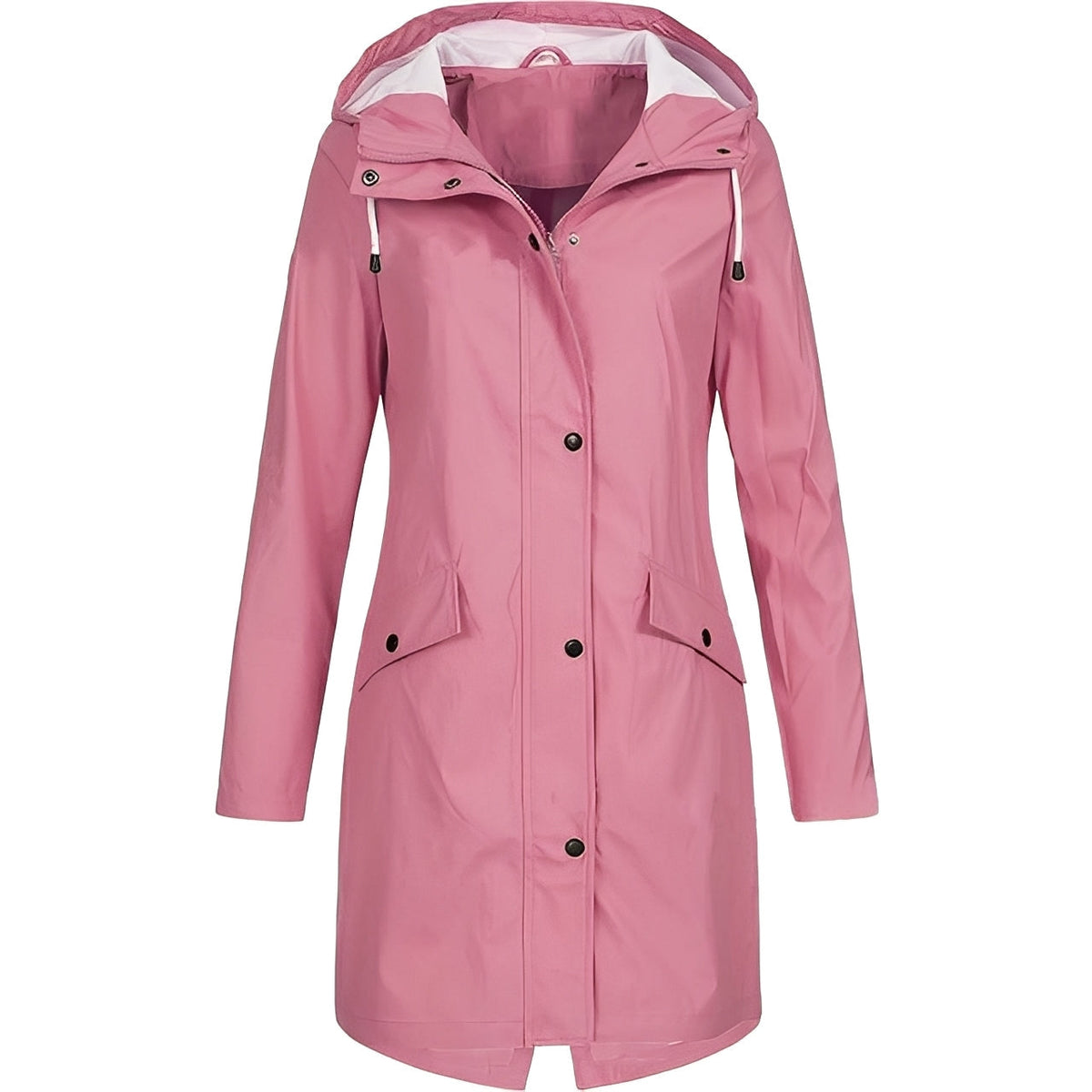 Streetwave Womens Long Waterproof Raincoat With Extended Length For Full Coverage And Weatherproof Comfort