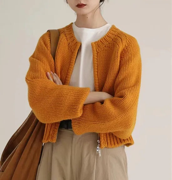 Street-wave Women's Oversized Knit Cardigan With Zip For Cozy Chic Layering In Transitional Weather