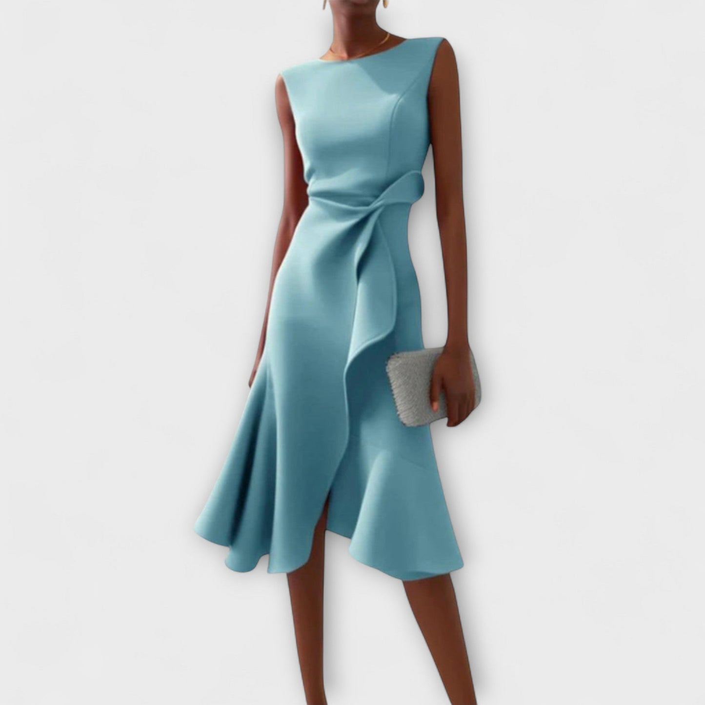 Street-Wave Adeline Cocktail Dress With Asymmetrical Ruffle Midi For Women