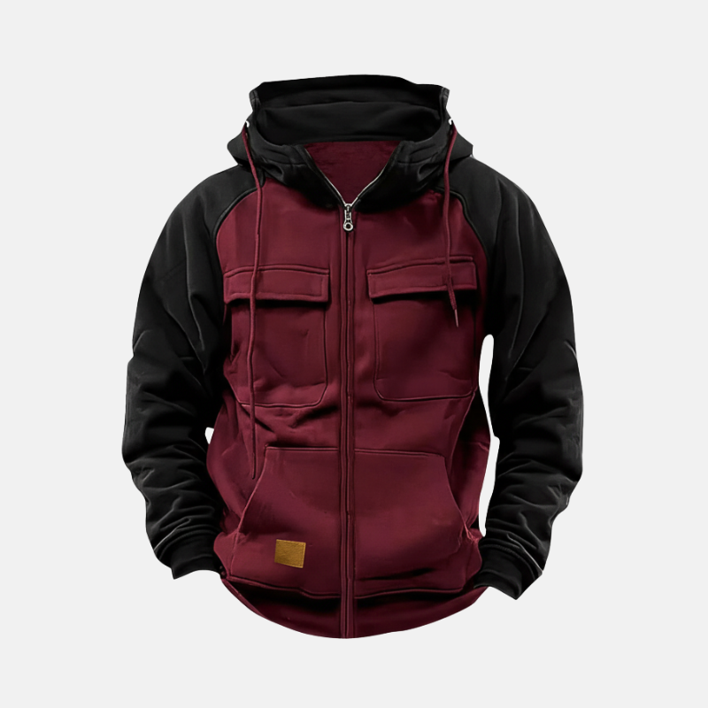 Mens Pullover Hoodie Knit Blend Relaxed Fit Hip Length Hood With Drawstrings Casual Athleisure Wear