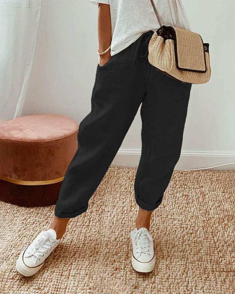 Women's Waistband Trouser with Casual Fit and Versatile Style