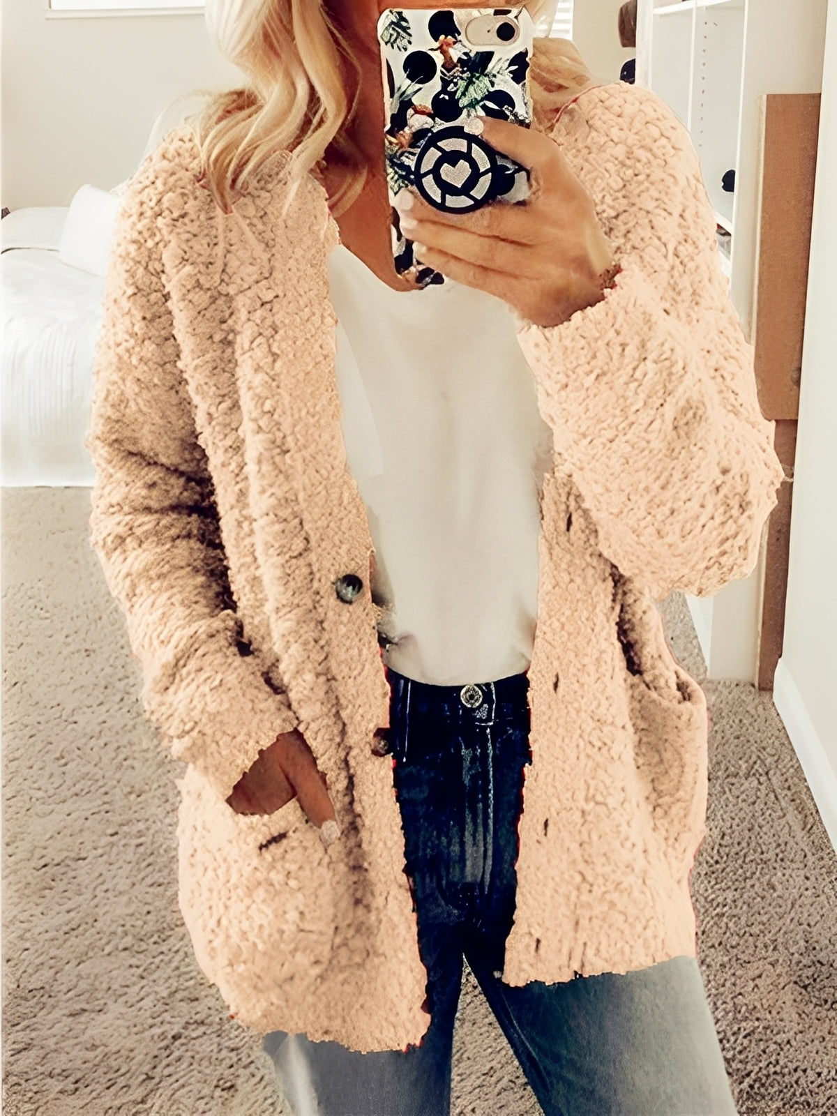 Street-Wave Cozy Cardigan For Women - Plush Boucle Knit All-Day Warmth, Comfort, Everyday Style