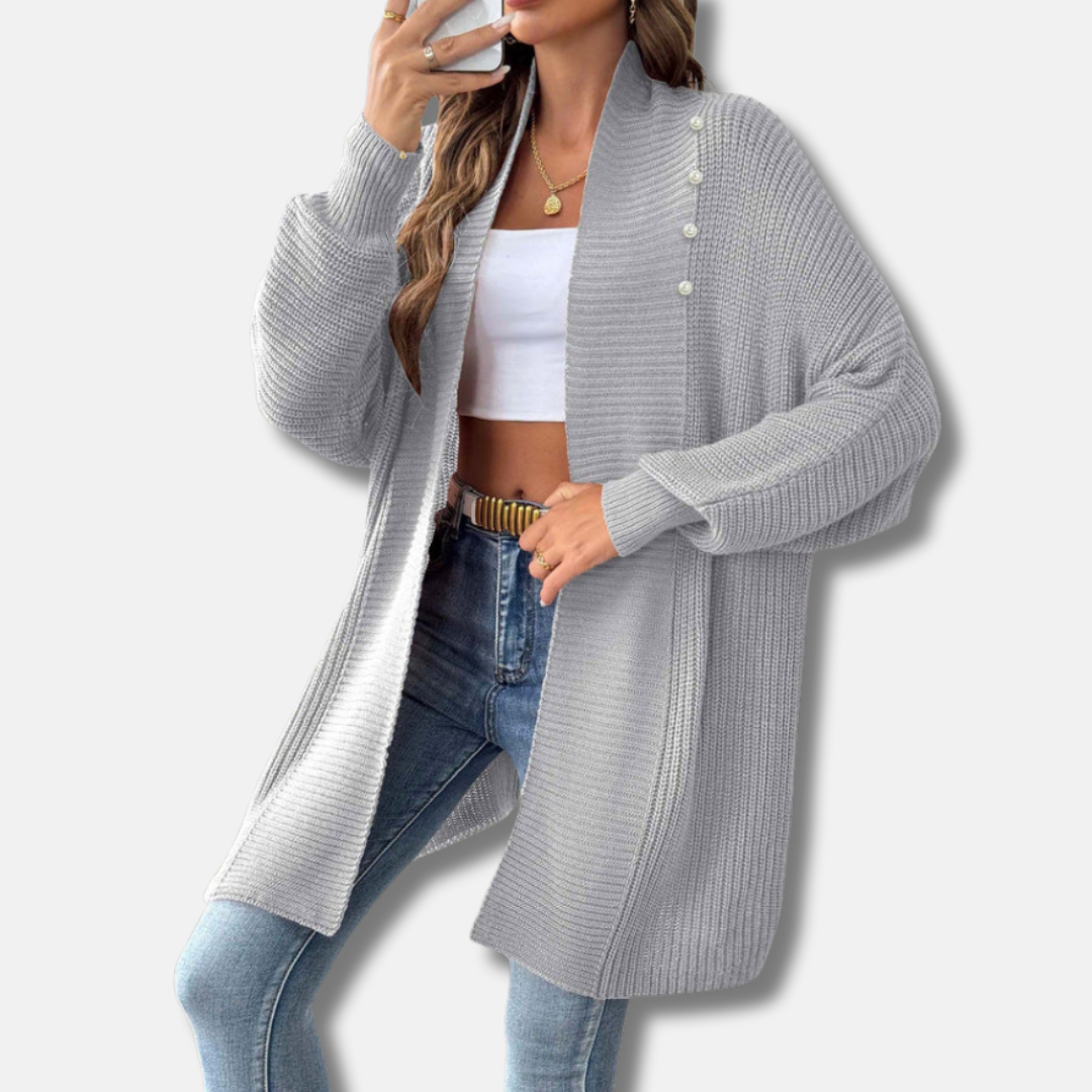 Womens Cardigan Acrylic Longline Shawl Collar Street Wave