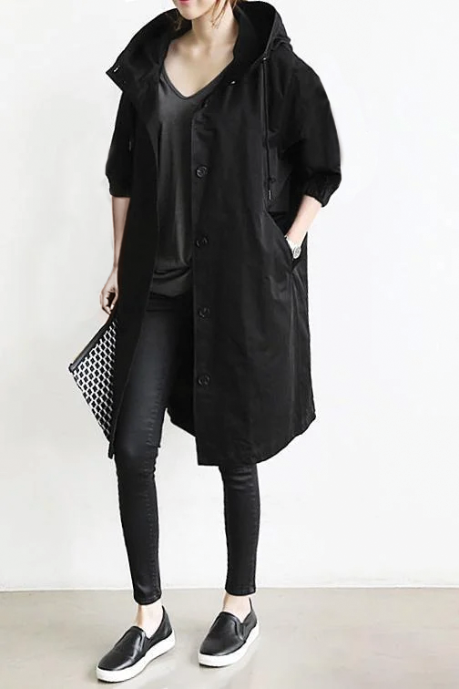 Street Wave Anna Hooded Trench Coat Unisex Comfort