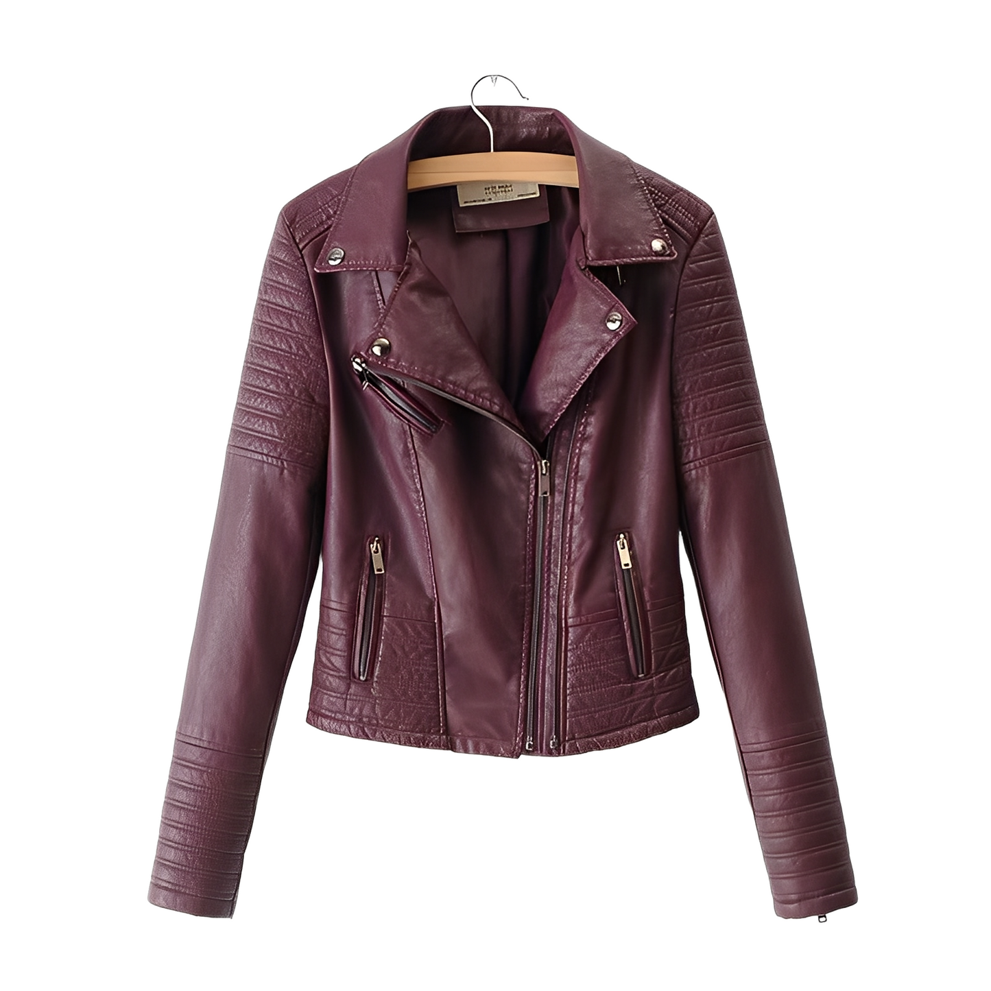 Street-Wave Pink Leather Jacket For Women Slim Fit With Zipper Details Premium Urban Chic