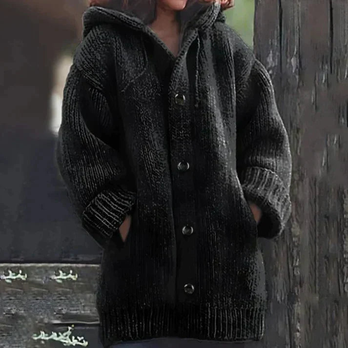 Streetwave Women's Hooded Knit Coat For Cold Weather Cozy Warmth Soft Premium Fabric