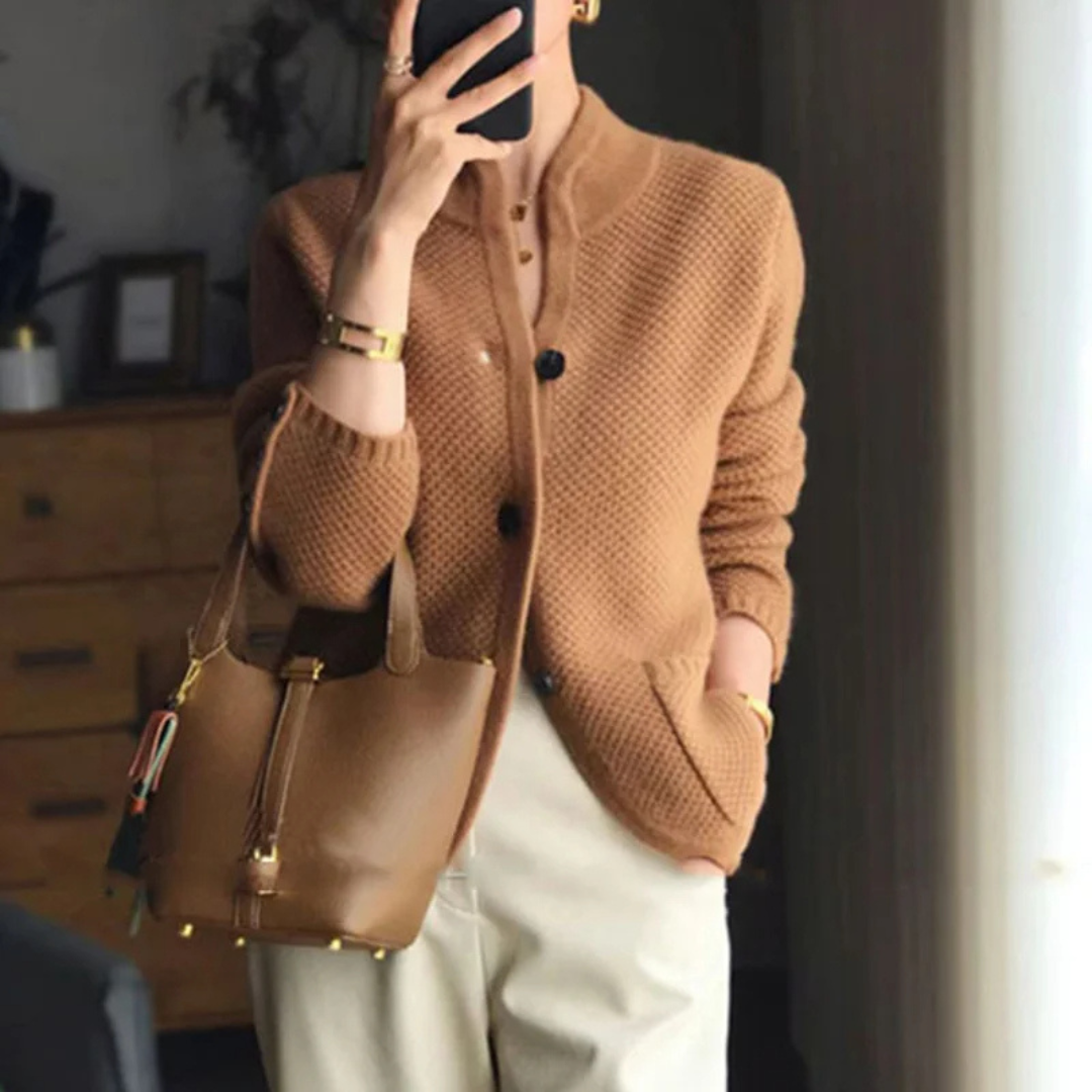 Street-Wave Cozy Textured Knit Cardigan For Women, Elegant Warmth And Durable Comfort