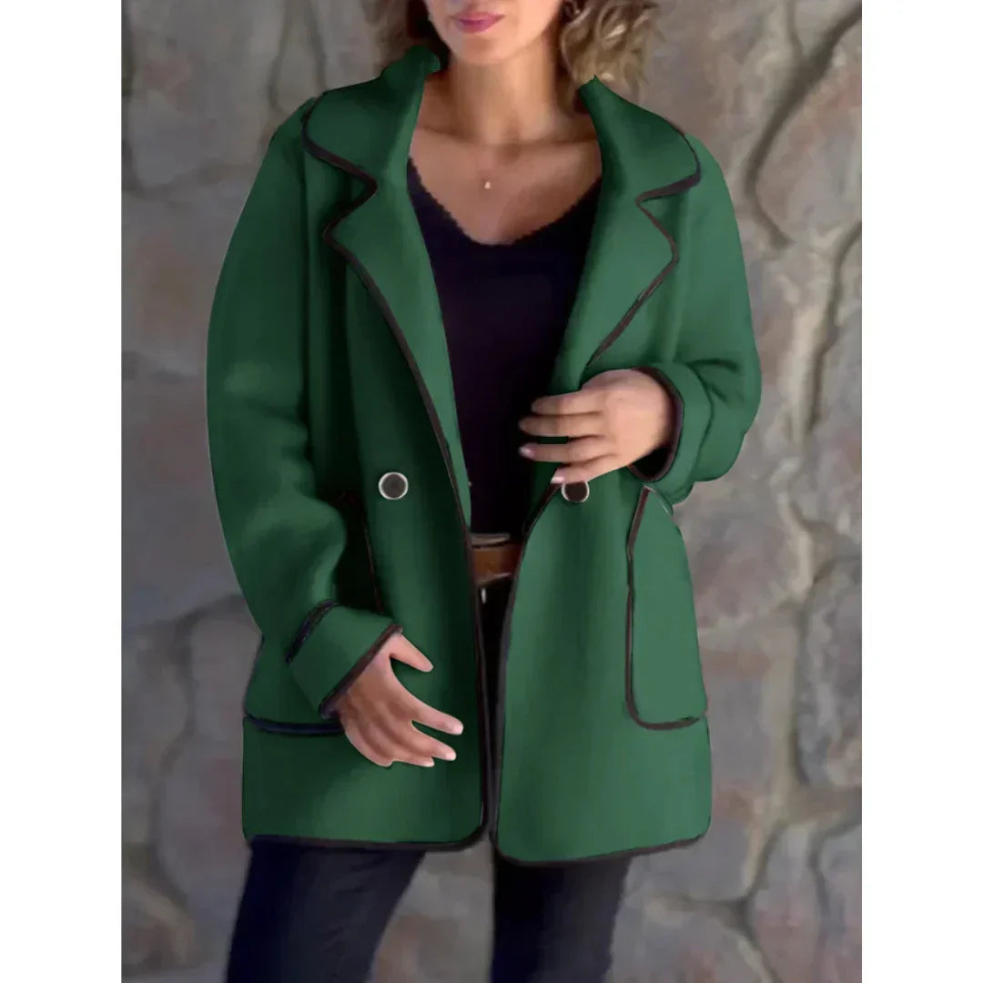 Street-Wave Womens Tailored Double-Breasted Coat Midi Length With Notch Collar For Everyday Fashion Lovers