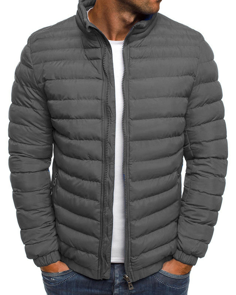 Street-Wave Puffer Jacket With Stand-Up Collar For Men Cozy Warmth Modern Fit In Multiple Colors