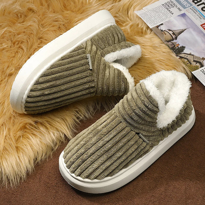 Street-Wave Women's Slippers Warm Fleece Lined Comfort Orthopedic Indoor Shoes For Cold Days